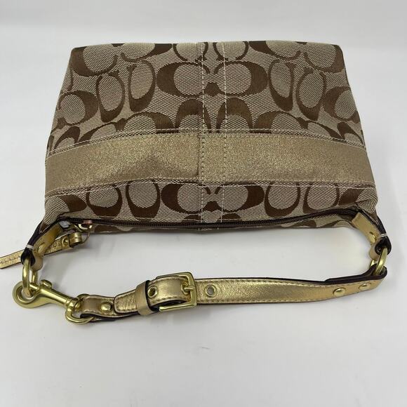 Y2K Coach Signature Baguette Shoulder Bag Chrysanthemum Flower Yellow Gold 41420 - Picture 9 of 14